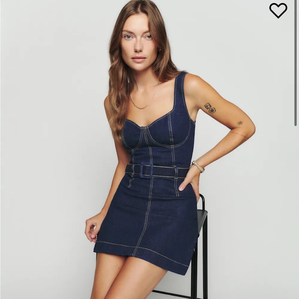 Reformation Joanne Belted Denim Dress